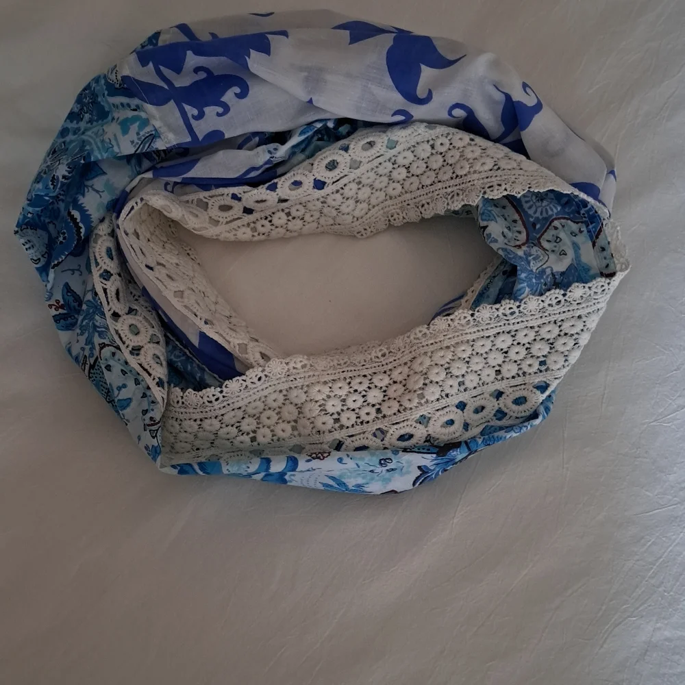 2 Pattern Cotton Infinity Scarf - Picture 3 of 16